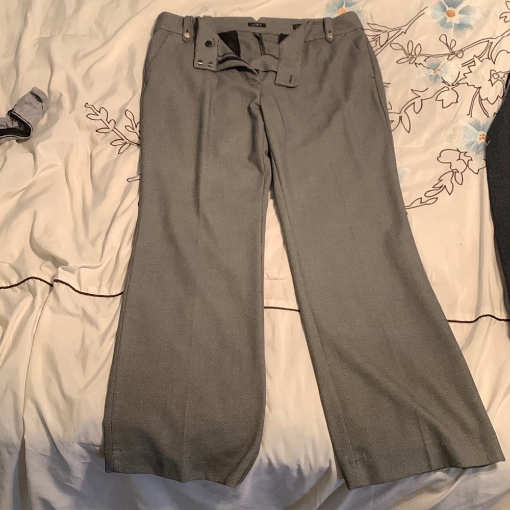 LOFT size 14 Marisa trouser, black with white dotted pattern